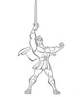 coloriage hercule levant fierement son Ã©pÃ©e